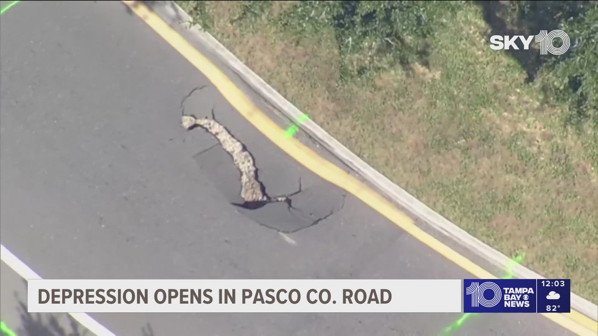 Road closures are in place in Pasco County after a depression opened up early Thursday morning.