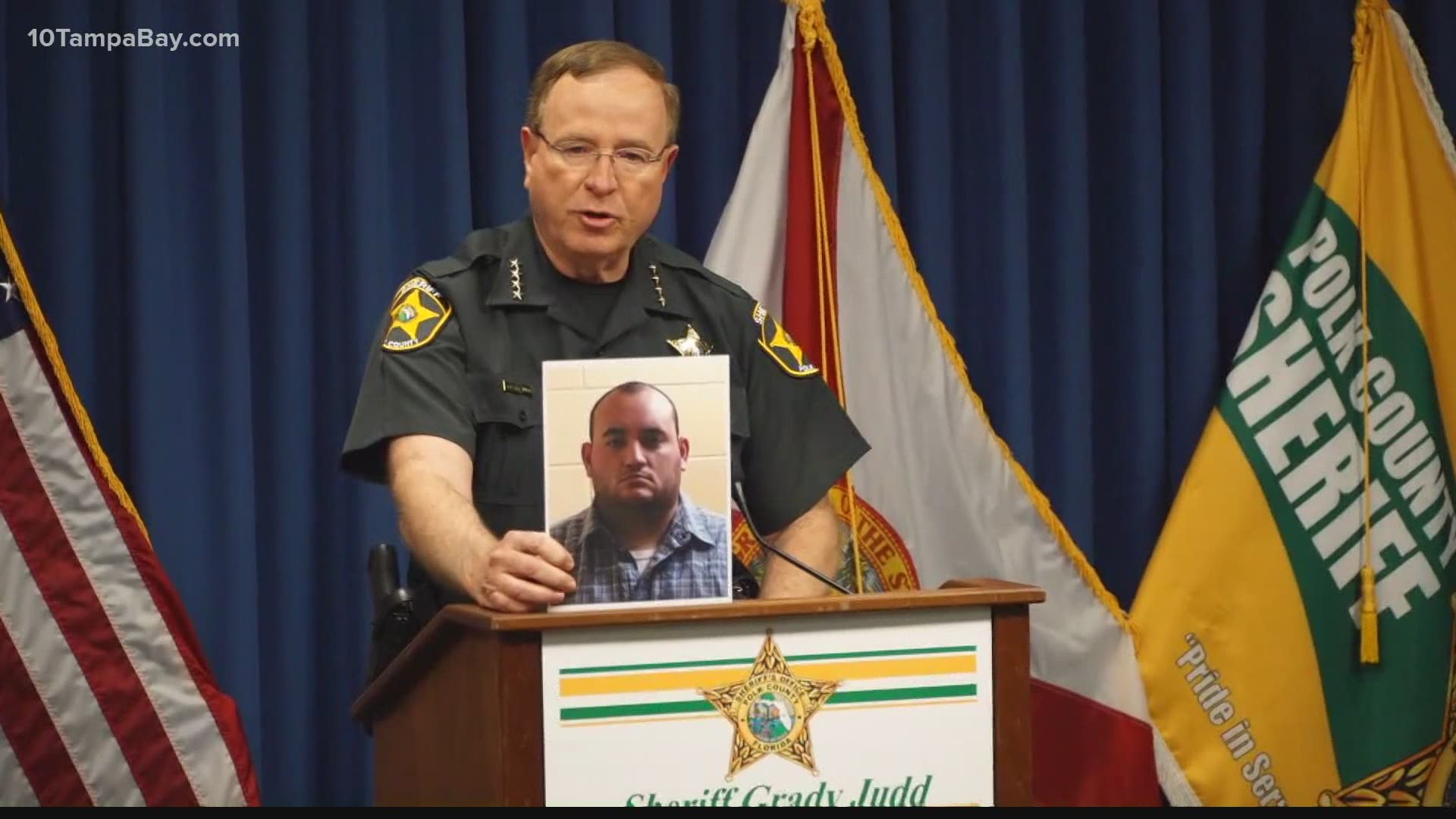 Sheriff Grady Judd said threatening statements allegedly made by a Polk County deputy were enough to put him behind bars.