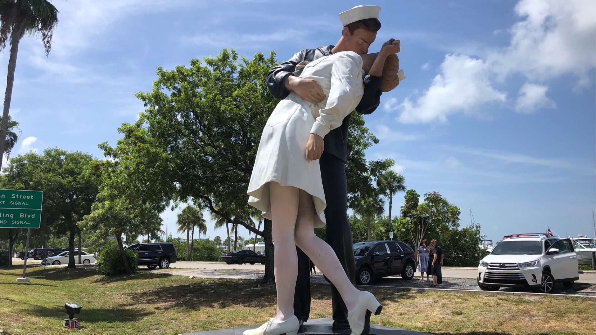 The city decided what to do with the 26-foot tall “Unconditional Surrender” sculpture to make room for a new roundabout.