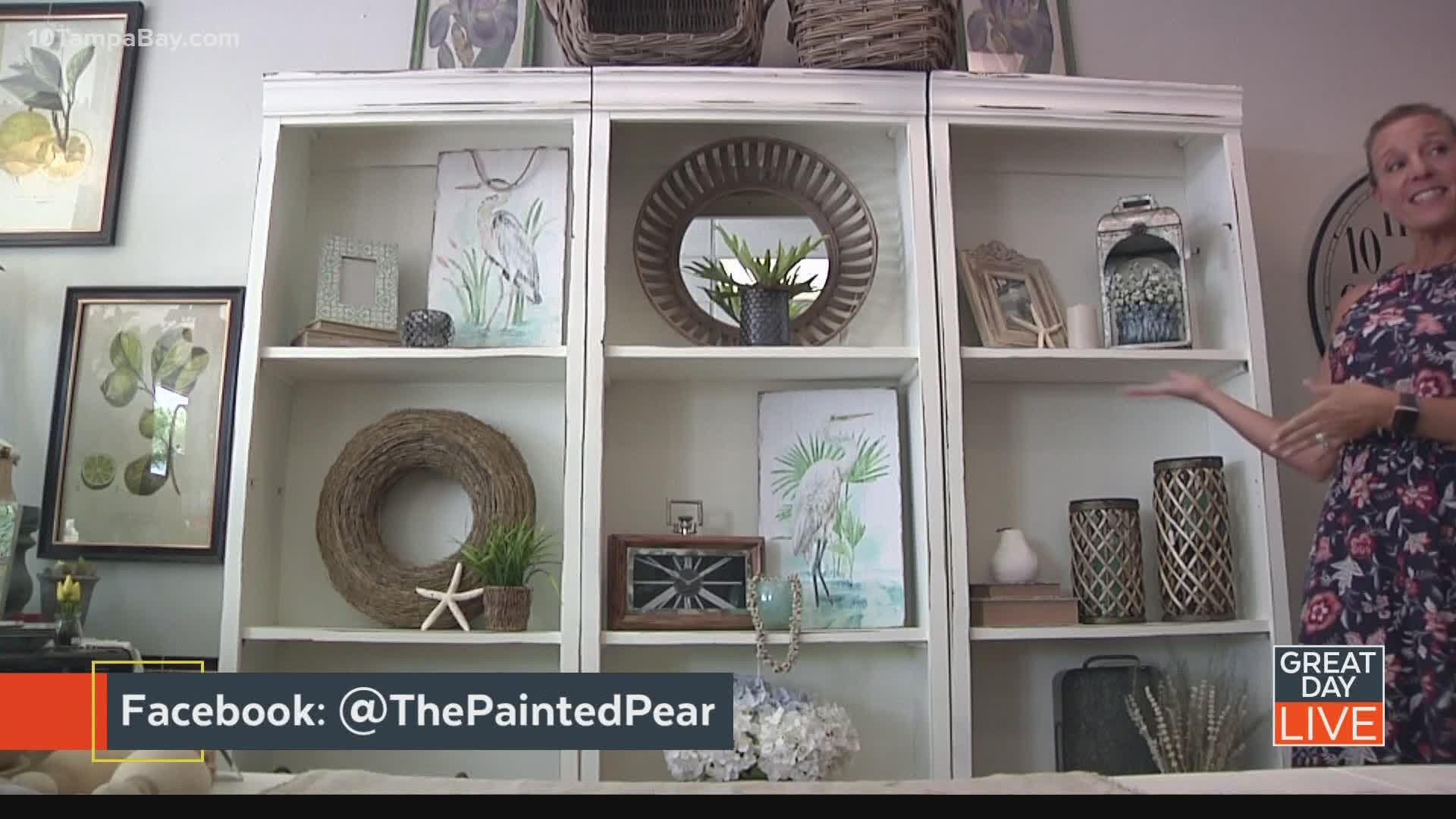 The Painted Pear in Palm Harbor gave us some tips to help get our bookshelves looking just right.