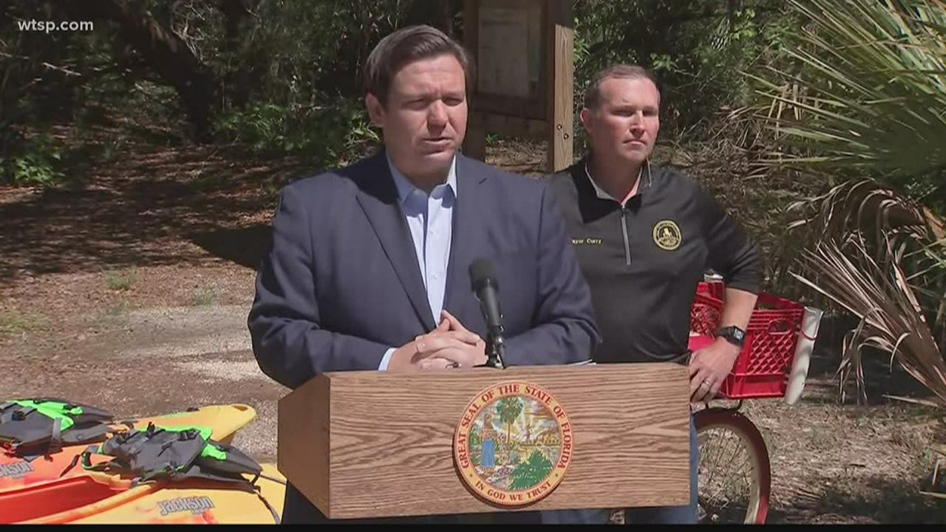 Florida Gov. Ron DeSantis made the announcement Friday from a park near Jacksonville.