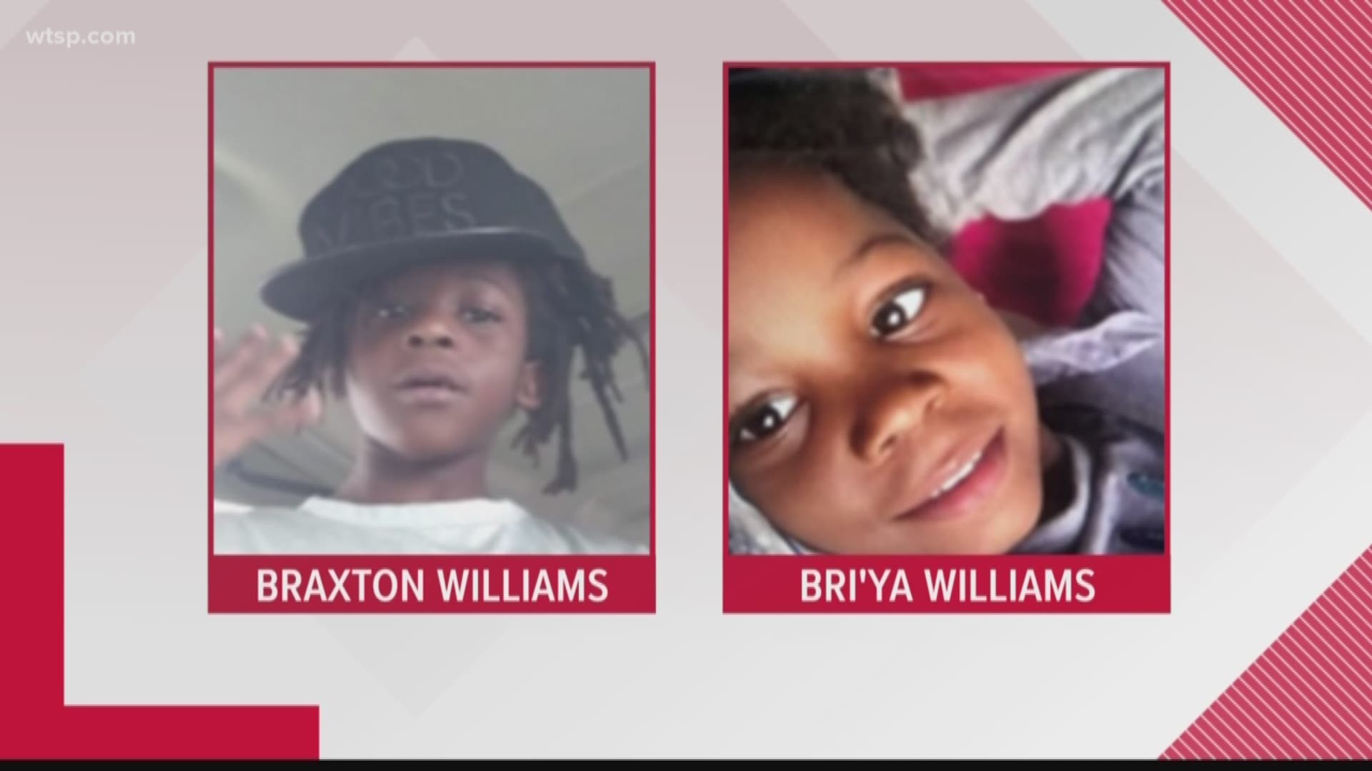 Braxton Williams and Bri'ya Williams last were seen in the Jacksonville area.