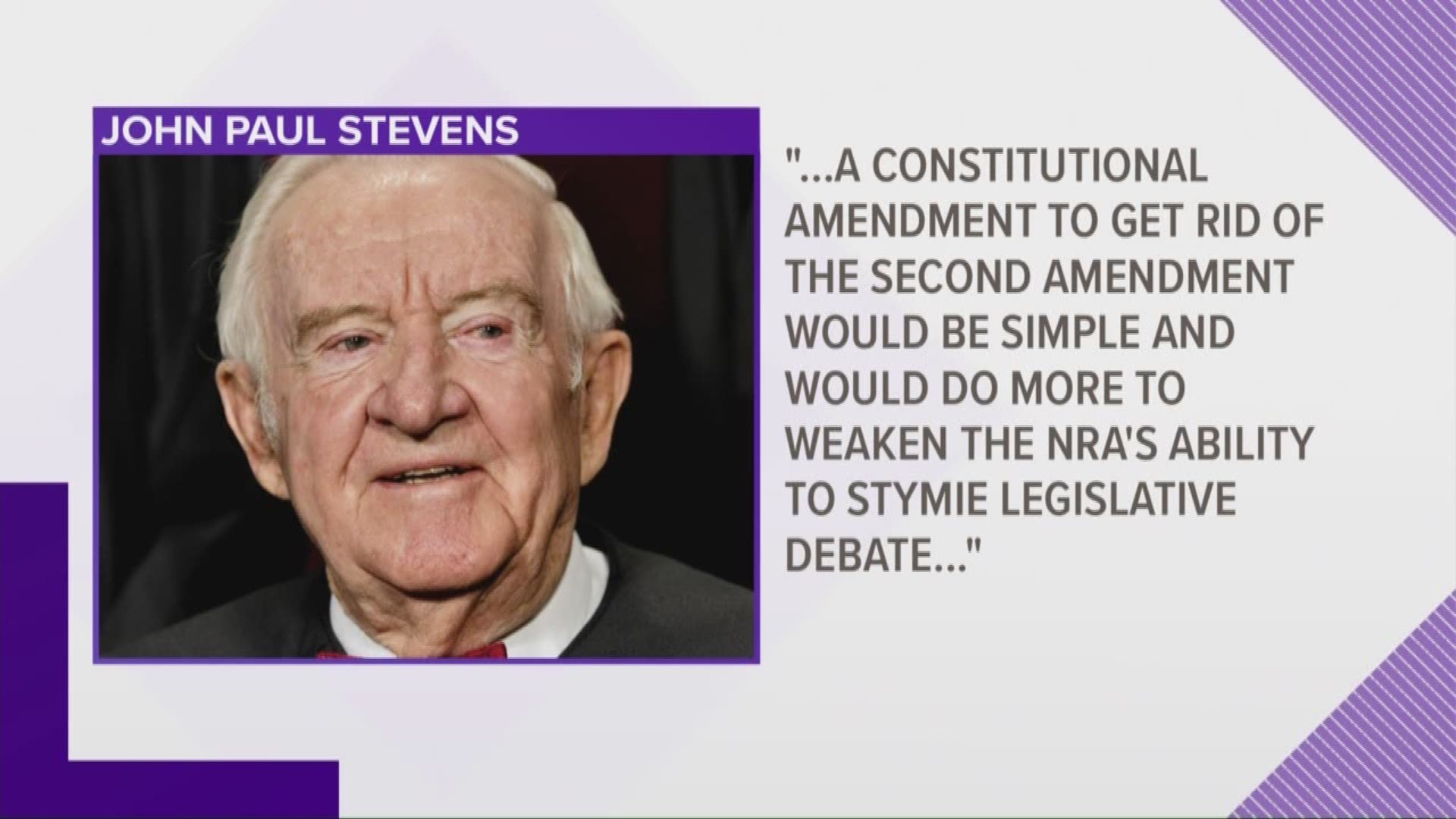 Former Supreme Court Justice John Paul Stevens calls to &hellip;