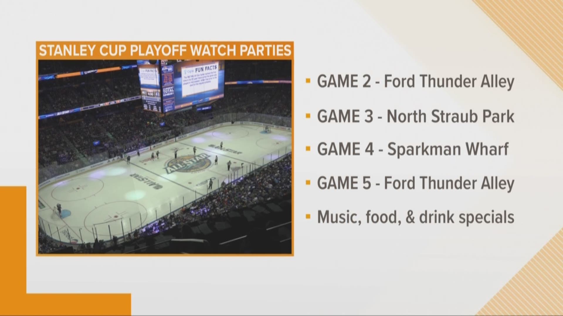 The Tampa Bay Lightning will have official watch parties throughout the Bay area.