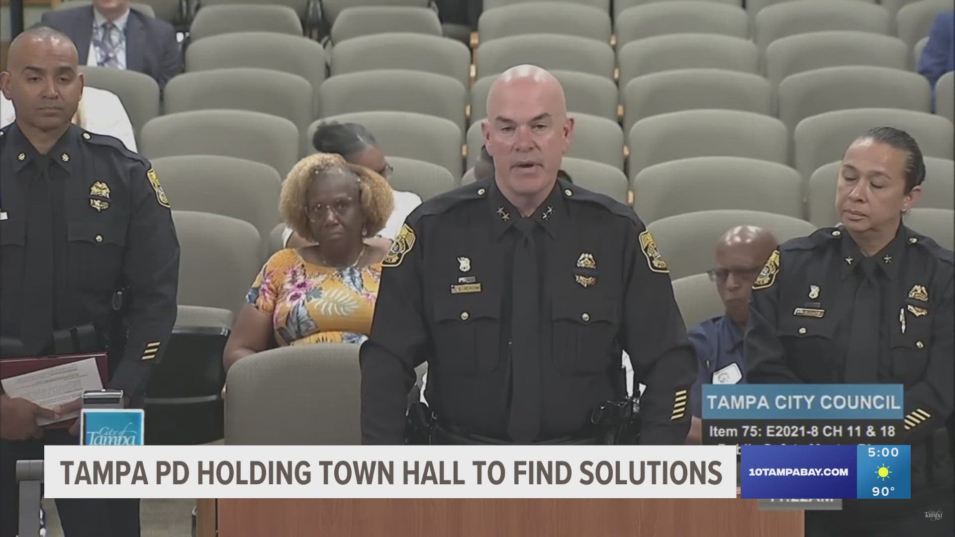 Tampa Police Department hosts a town hall to discuss solutions for the rise in gun violence.