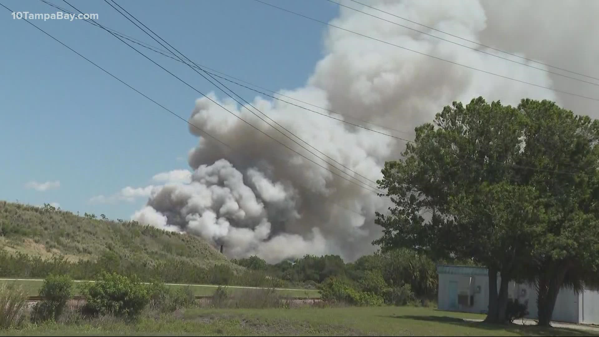 No homes were in the immediate vicinity of the fire.