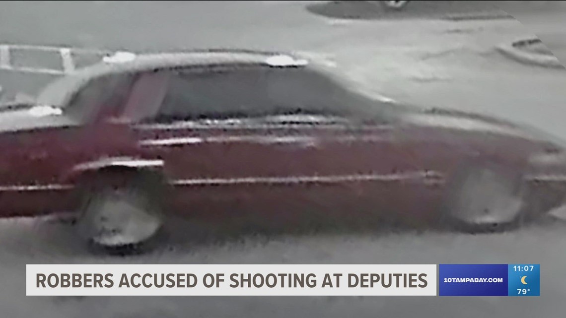 Car located as detectives search for robbers who shot at deputies, sheriff says