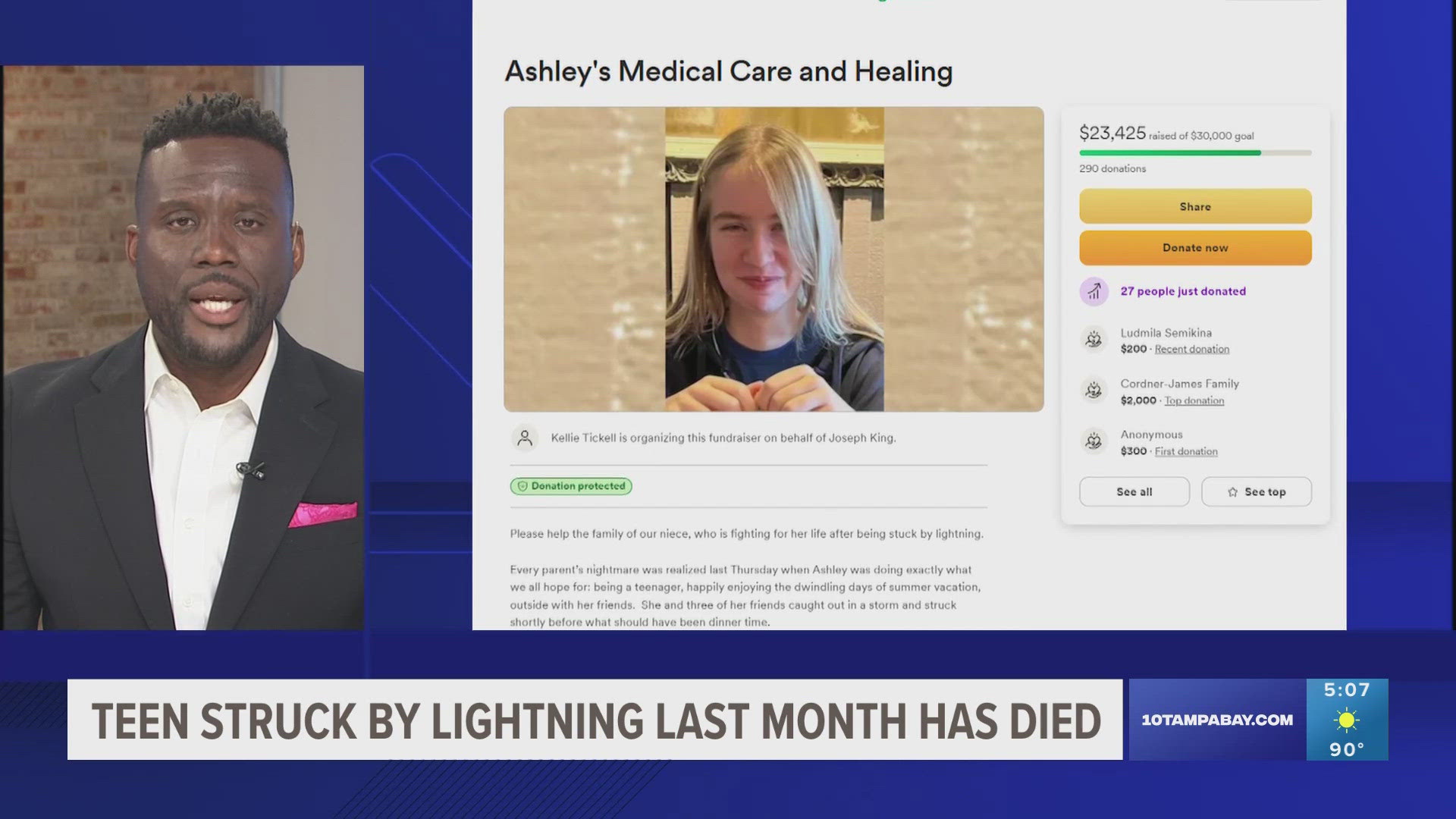 The family's GoFundMe page says Ashley King made the world feel "radiant."