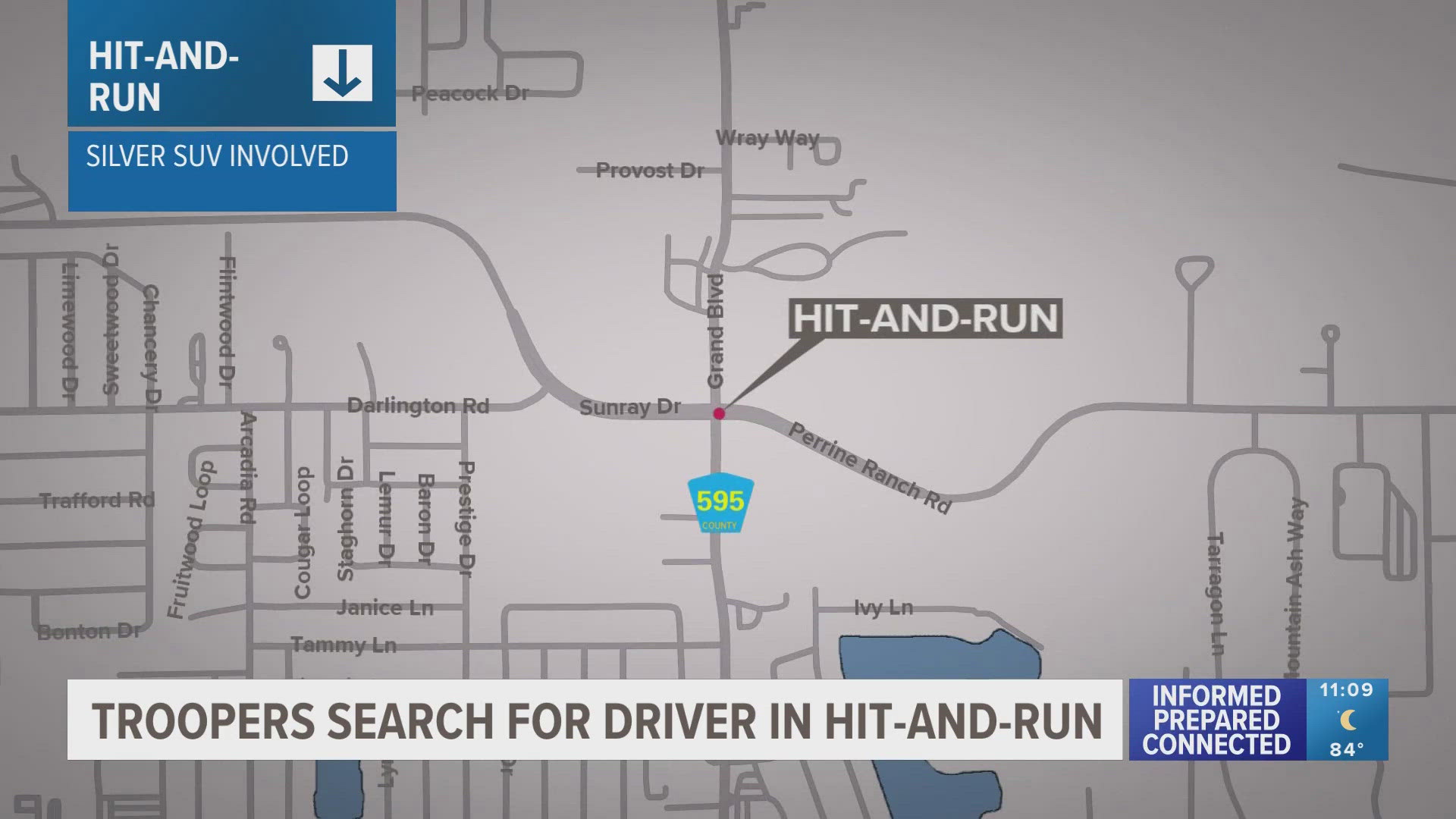 Troopers are currently looking for the driver of a silver SUV, according to a news release from FHP.