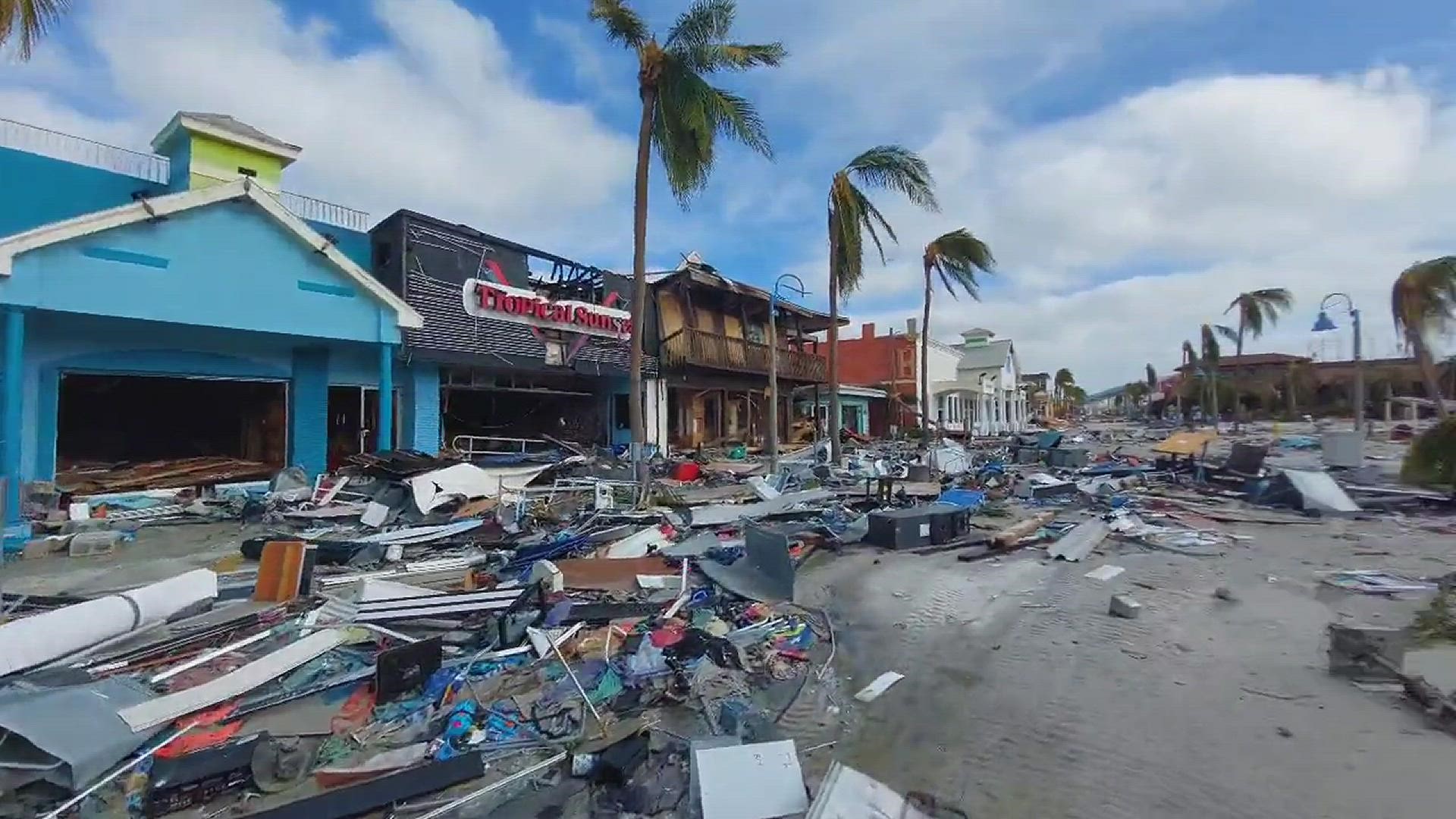 Video taken by Twitter user Bobby Pratt shows Fort Myers Beach leveled in the aftermath of Hurricane Ian.