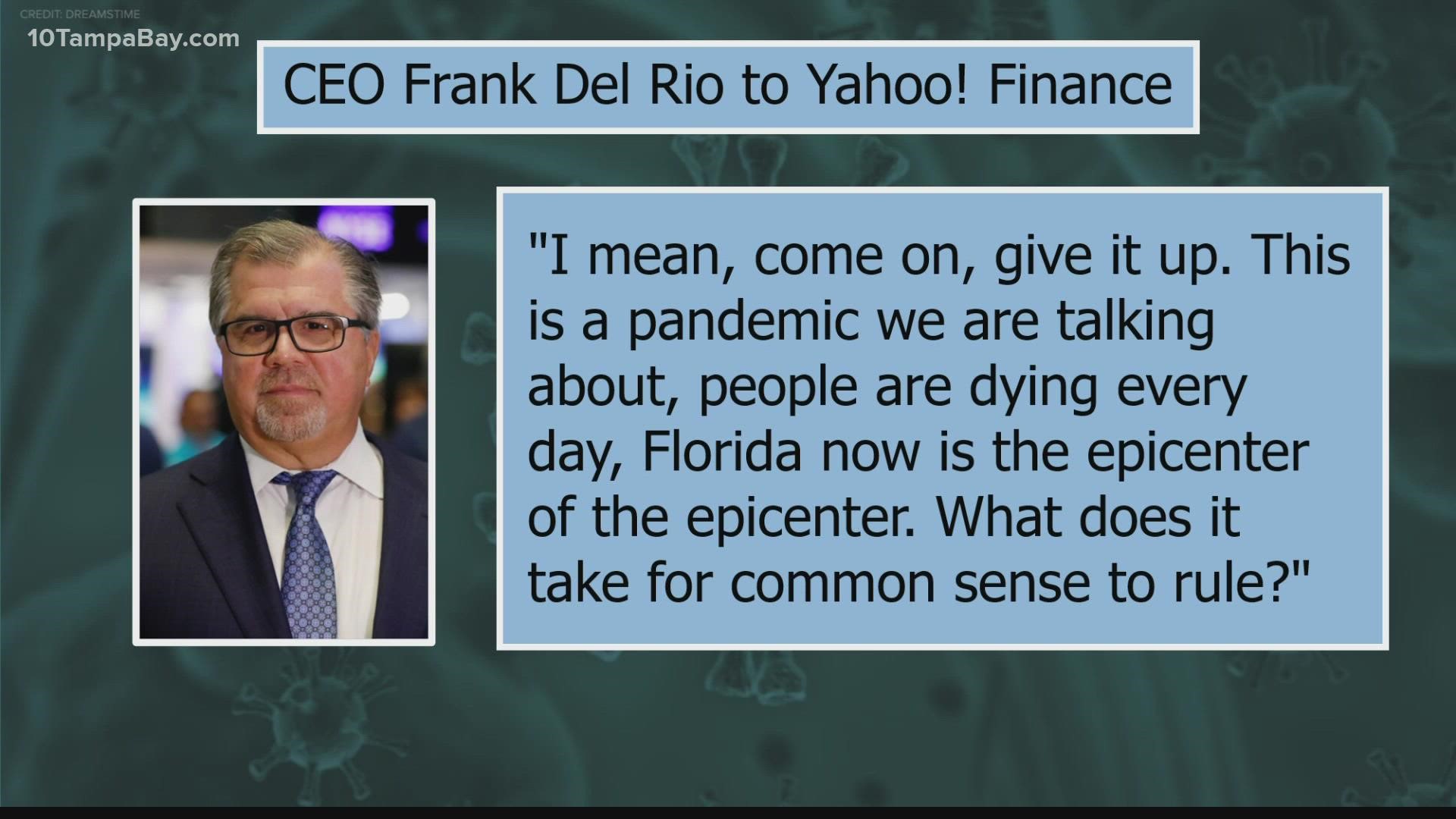 "What does it take for common sense to rule?" Norwegian Cruise Line CEO Frank Del Rio told Yahoo! Finance.