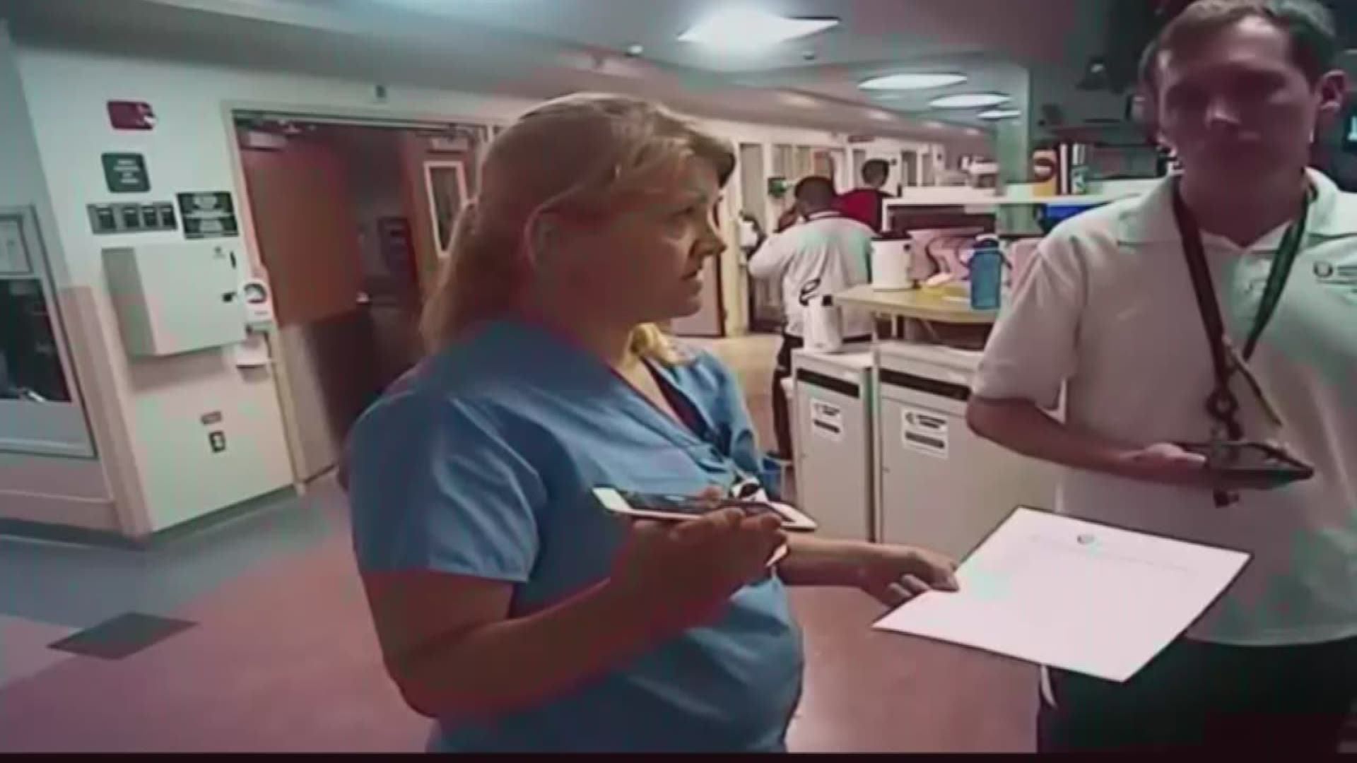 Nurse refuses blood test on unconscious patient; gets cuffed