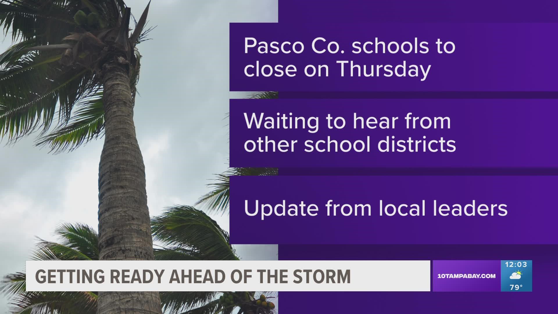 The Tampa Bay area is currently under a tropical storm watch ahead of likely impacts including gusty winds and heavy rainfall.