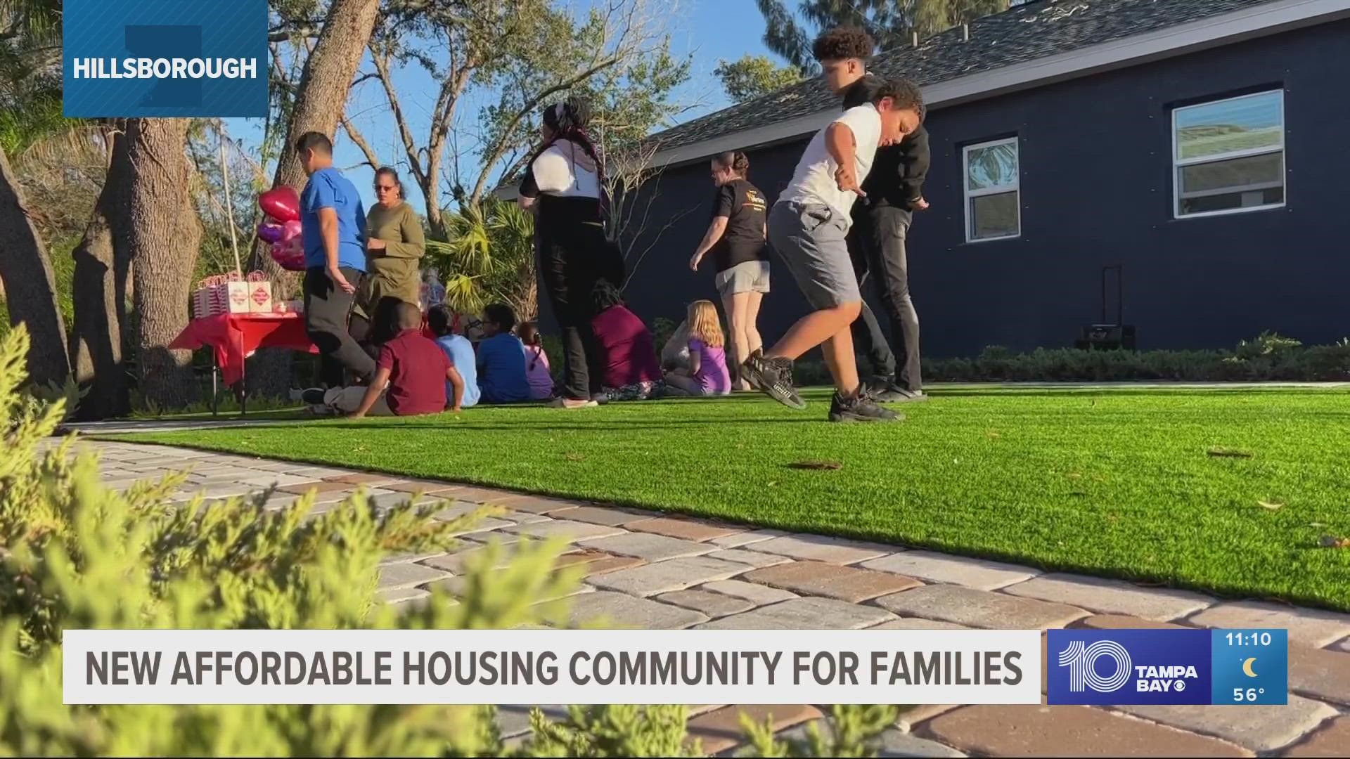 Habitat for Humanity in Hillsborough County is unveiling 12 homes built for families in Temple Terrace.