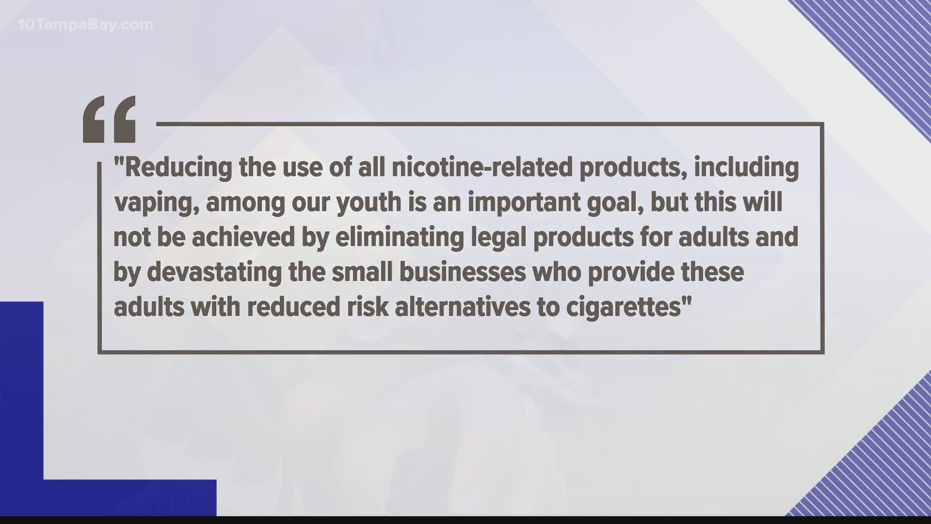 The governor argues the federal age already is 21, and the bill would have banned tobacco-free vaping flavors, potentially leading to greater cigarette use.