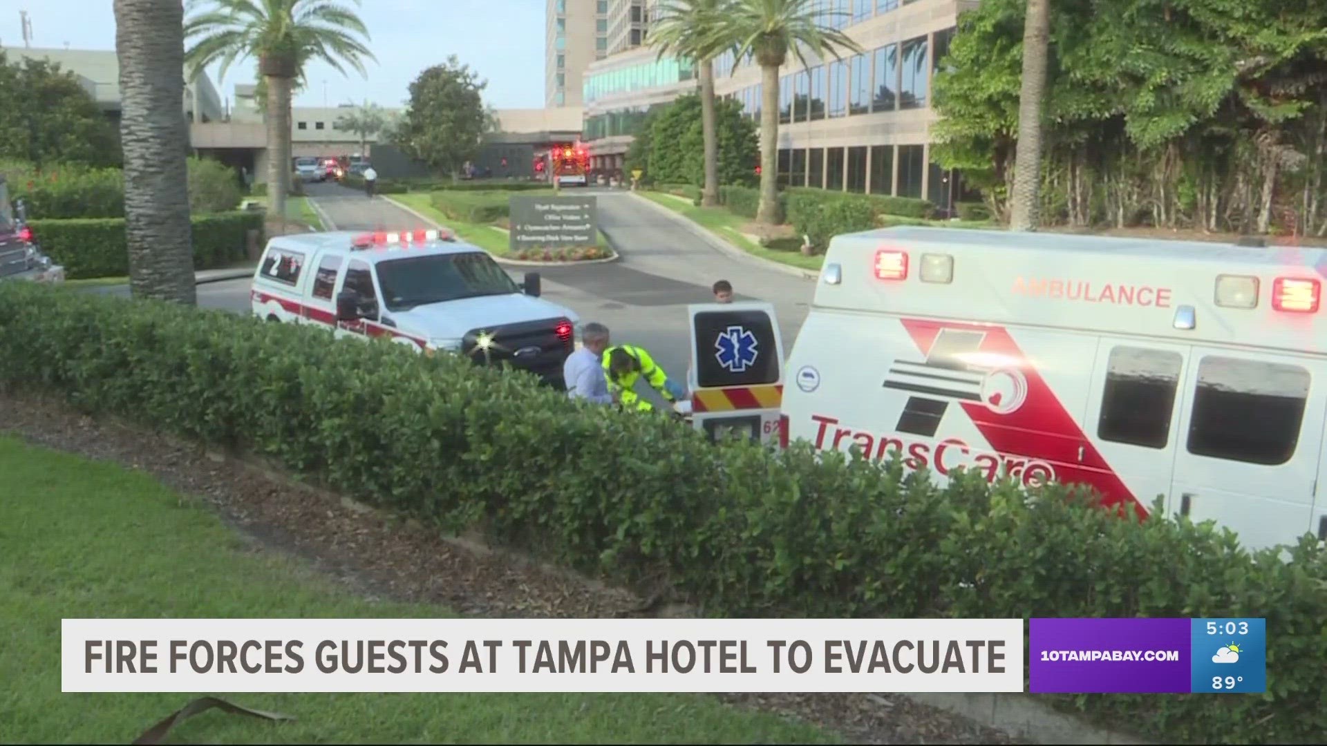 Tampa Fire Rescue said they extinguished a fire on the 11th floor at the Grand Hyatt Hotel.