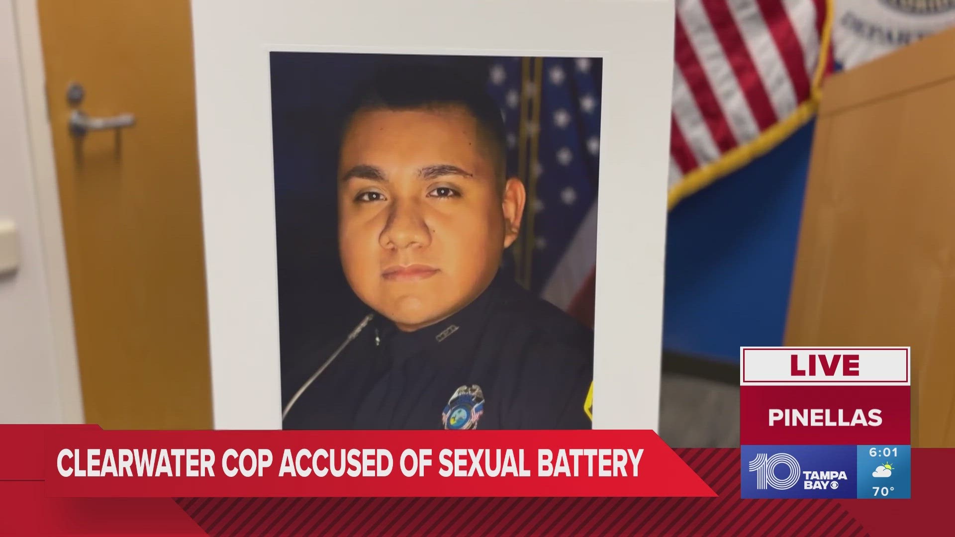 Officer Nicolas Paloma told the woman she could take care of her charges by "doing things for him," Police Chief Eric Gandy said.