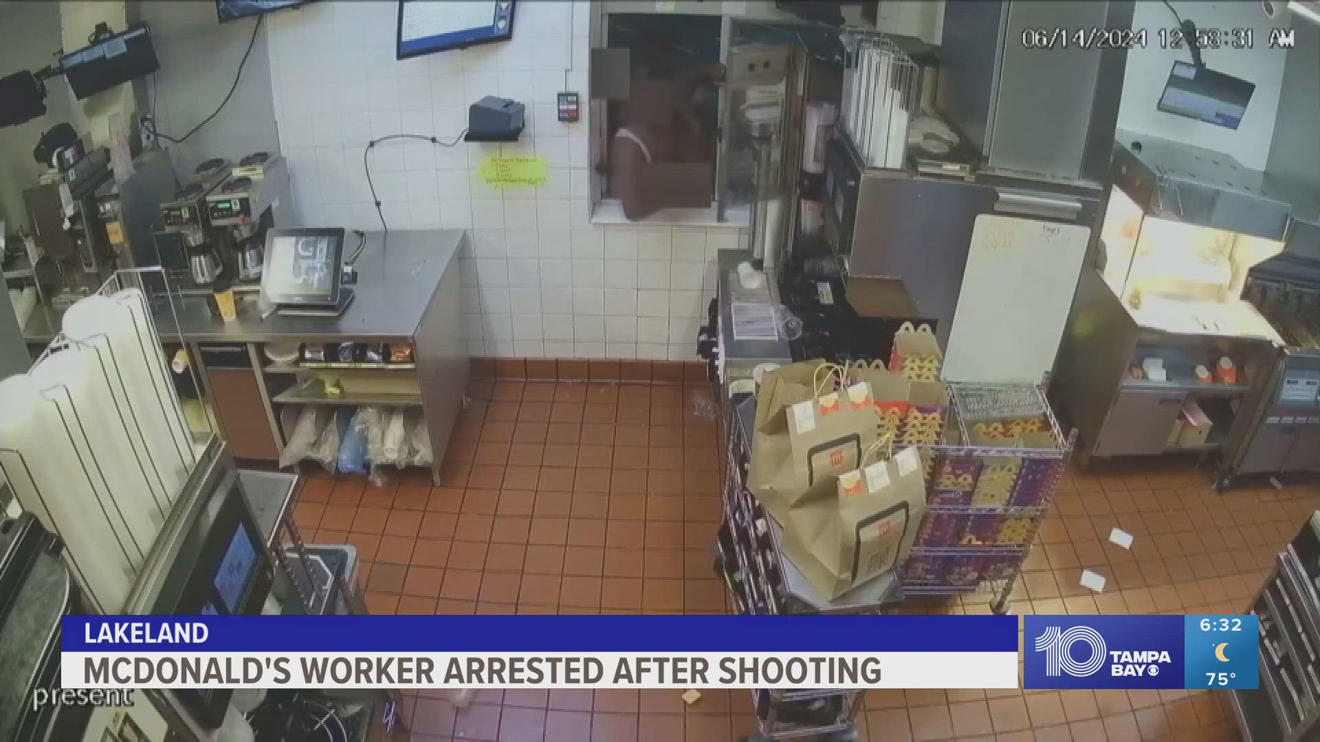 The employee allegedly threw a drink at customers who complained their order was wrong. The fight escalated and led to a shooting.