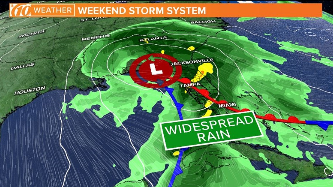 Widespread rainfall forecast for Florida this Christmas weekend
