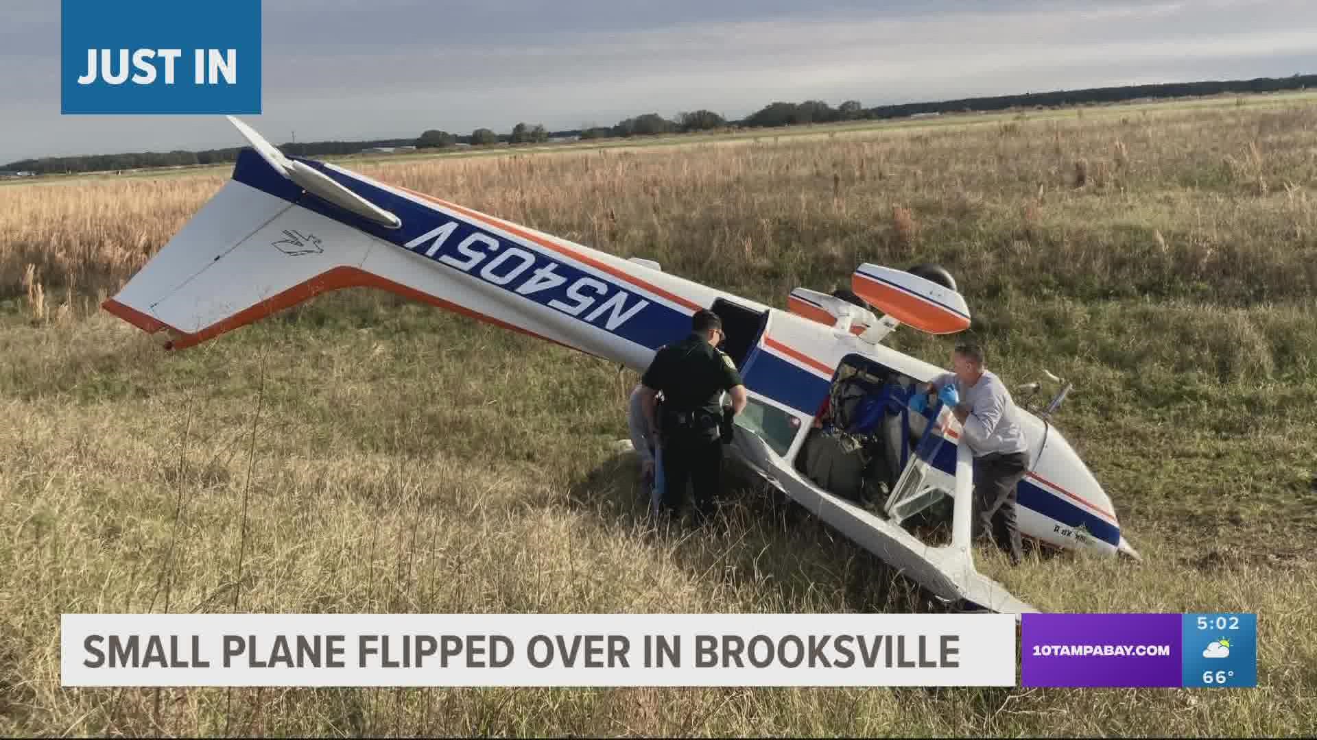 After touching down, the plane reportedly veered off the runway while taxing and eventually overturned.