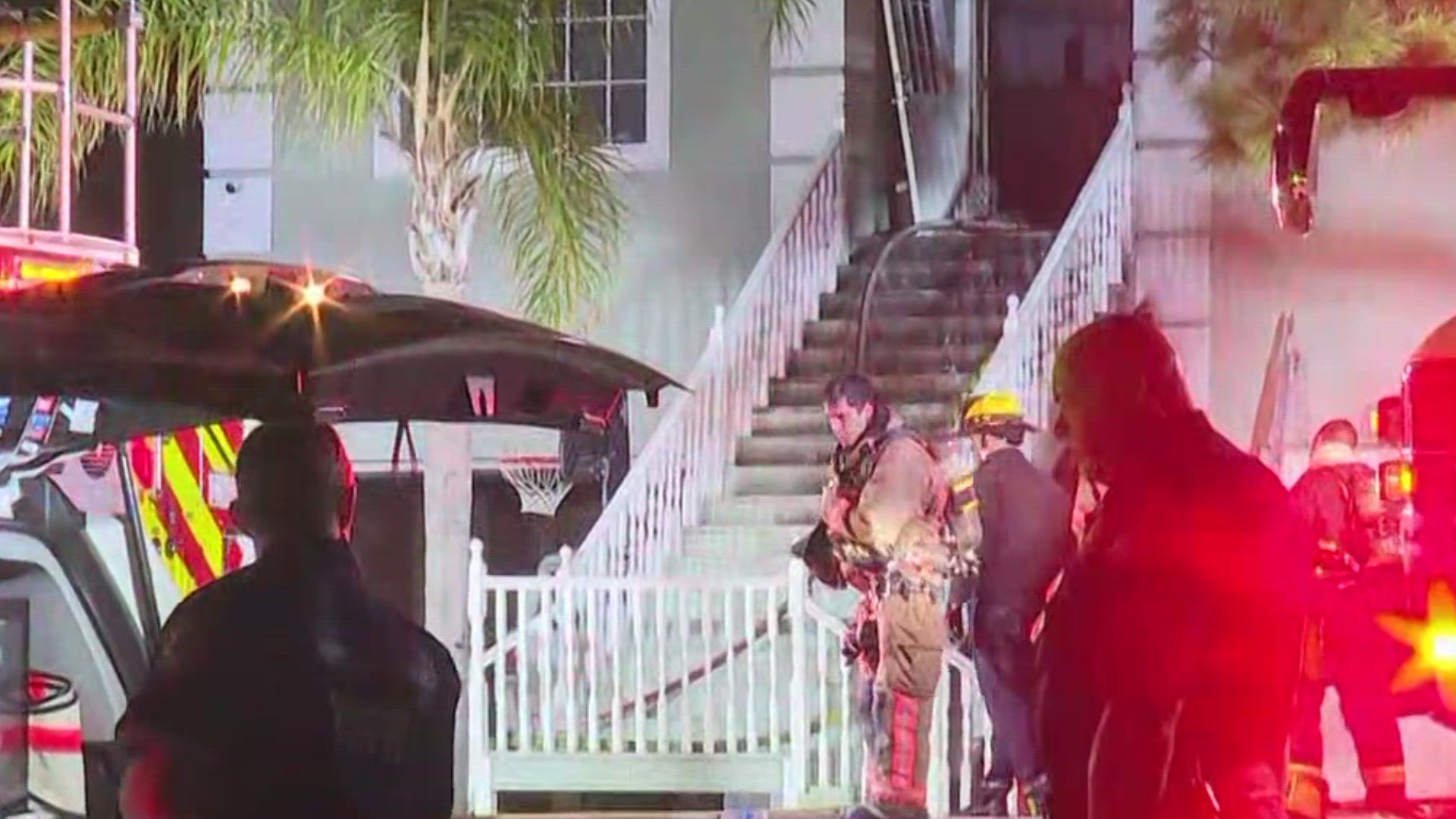 A house fire appears to be controlled on Sunkissed Drive at Tarpon Springs.