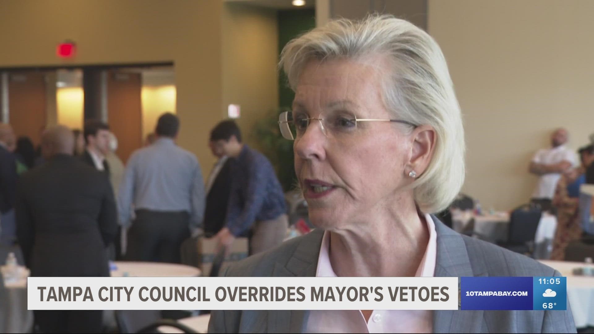 The council voted to override four of the five vetoes that Mayor Jane Castor announced earlier this week. They will now go to voters.
