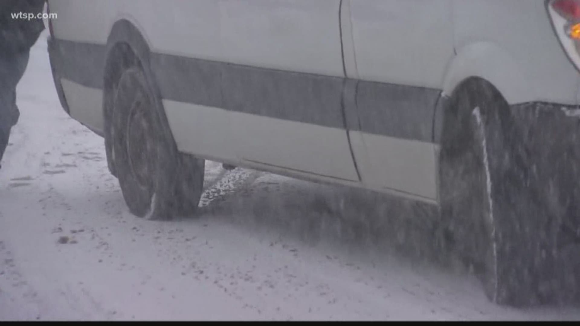 Wintery weather in the Rocky Mountains had some drivers scrambling to stay on the road.