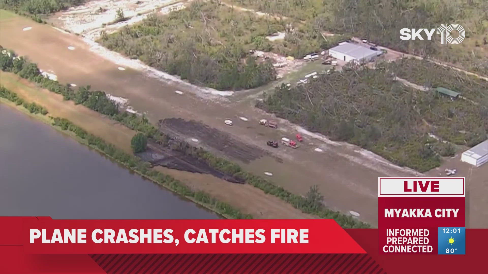 Small plane crash ignites brush fire in Manatee County | wtsp.com