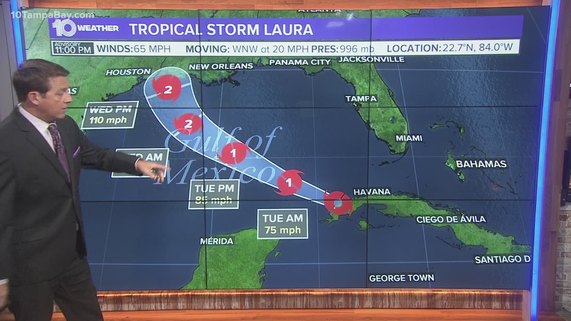 It's possible Laura could undergo a period of rapid intensification as it moves across the Gulf of Mexico.