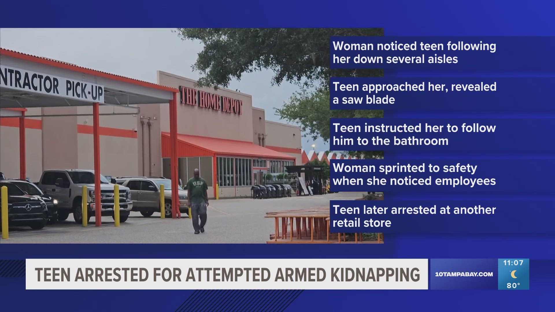 The teen is facing multiple charges, including attempted armed kidnapping.