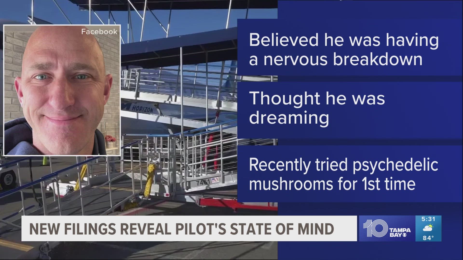 Pilot Joseph Emerson told police after his arrest that he believed he was having a nervous breakdown and hadn't slept in 40 hours, according to a federal affidavit.