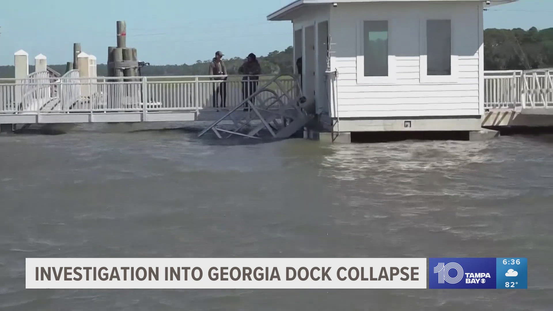 The 911 call came in at 3:50 p.m. reporting that the gangway at the Marsh Landing Dock on Sapelo Island had collapsed, plunging people into the water below.