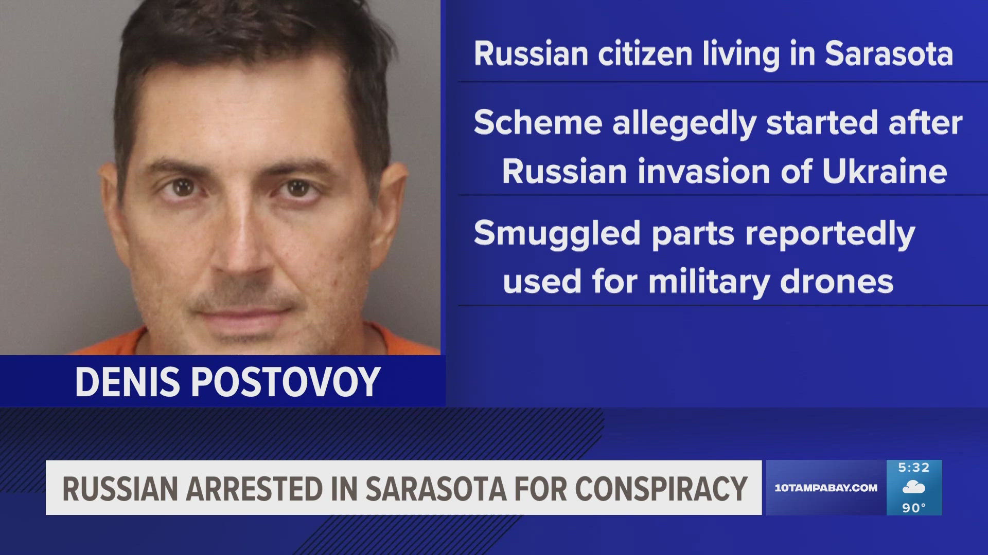 He's accused of sending microelectronic components used in UAVs or drones from the U.S. to Russia.