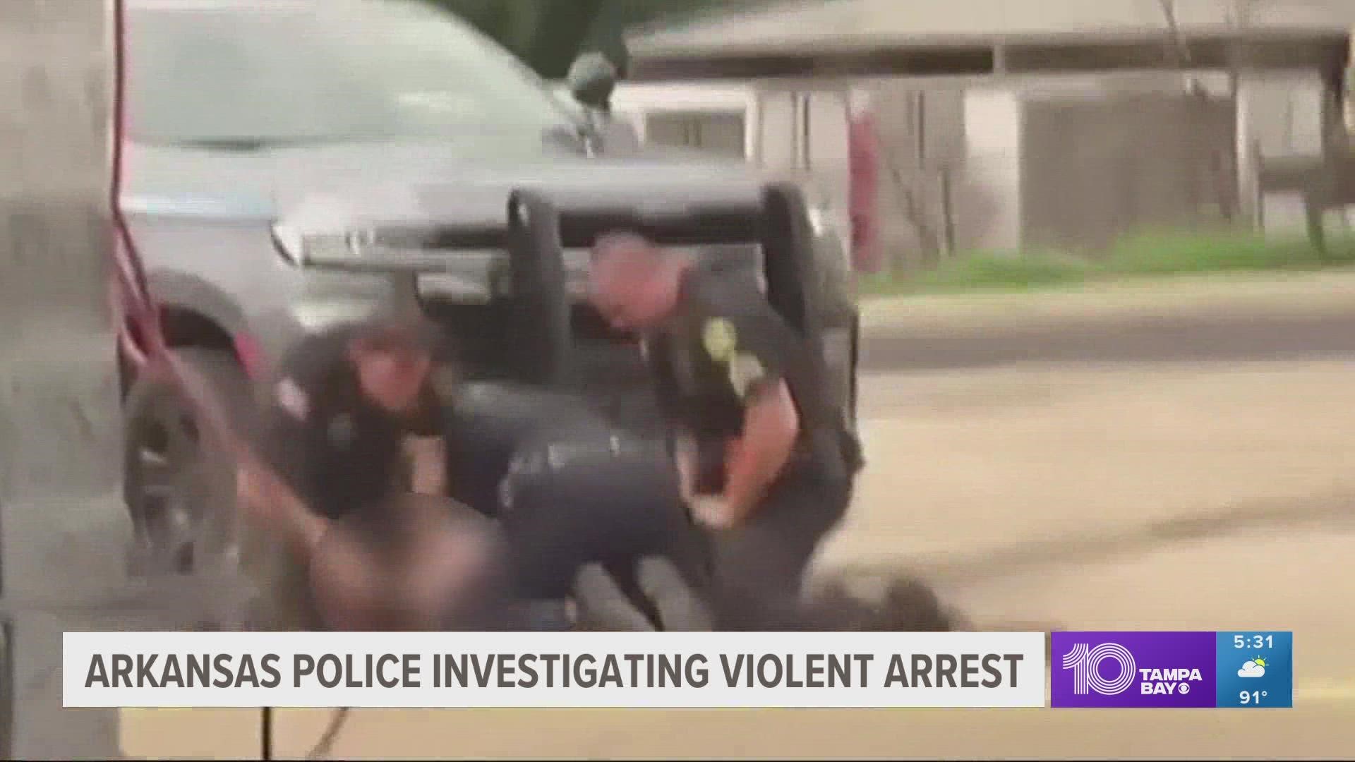 Viral video captures Arkansas officers beating man during arrest | wtsp.com
