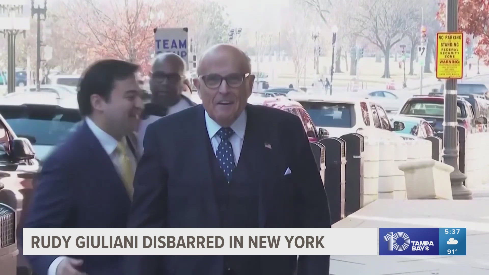 Giuliani was the primary mouthpiece for Trump’s false claims of election fraud, including a press conference in front of Four Seasons Total Landscaping.