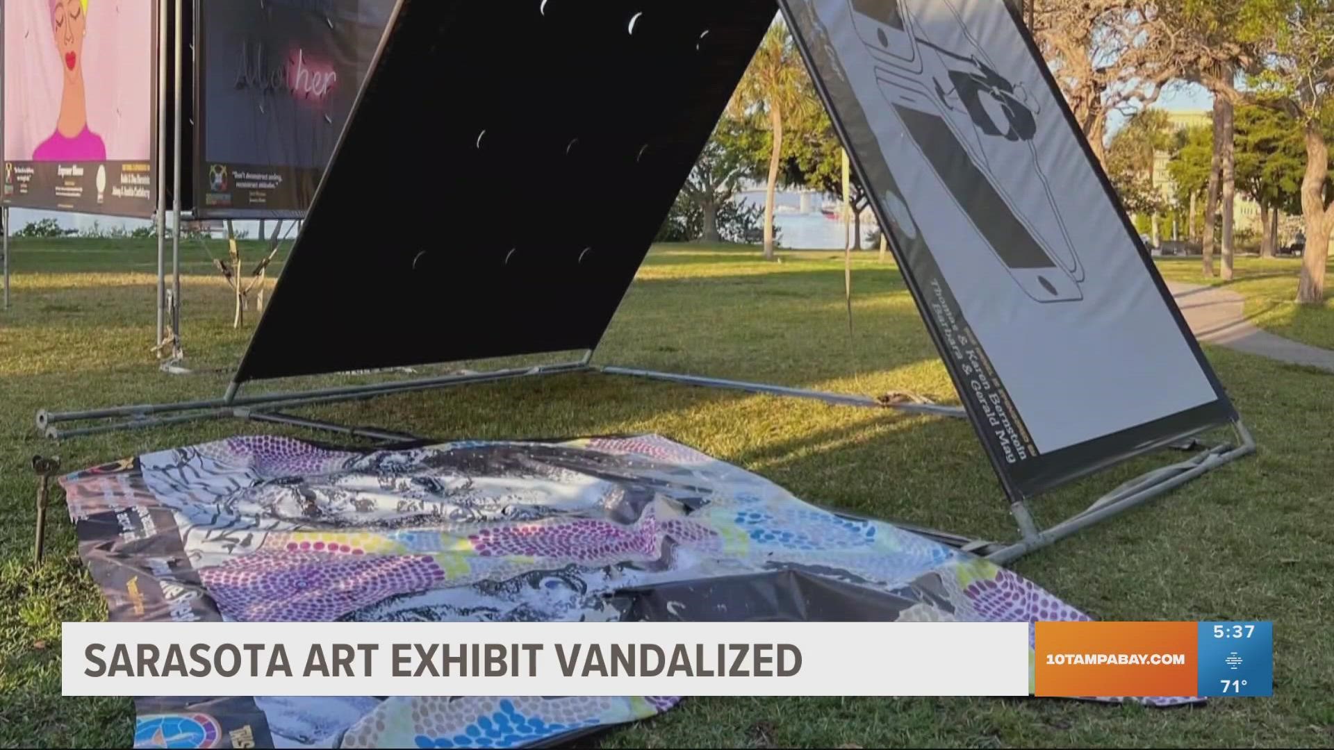 Organizers plan to reprint the artwork and replace it by Monday.