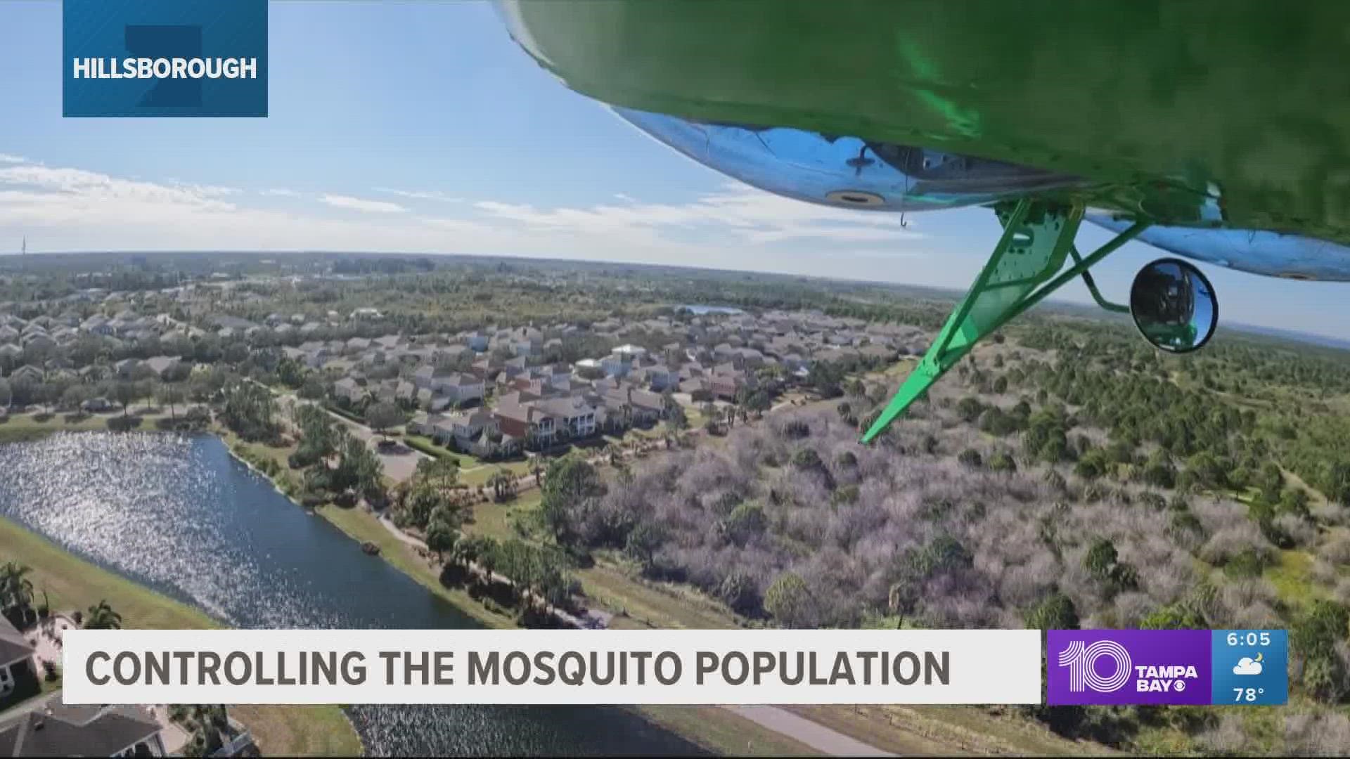 Hillsborough County mosquito control crews sprayed for mosquitos after the county saw heavy rainfall with the recent tropical storm.