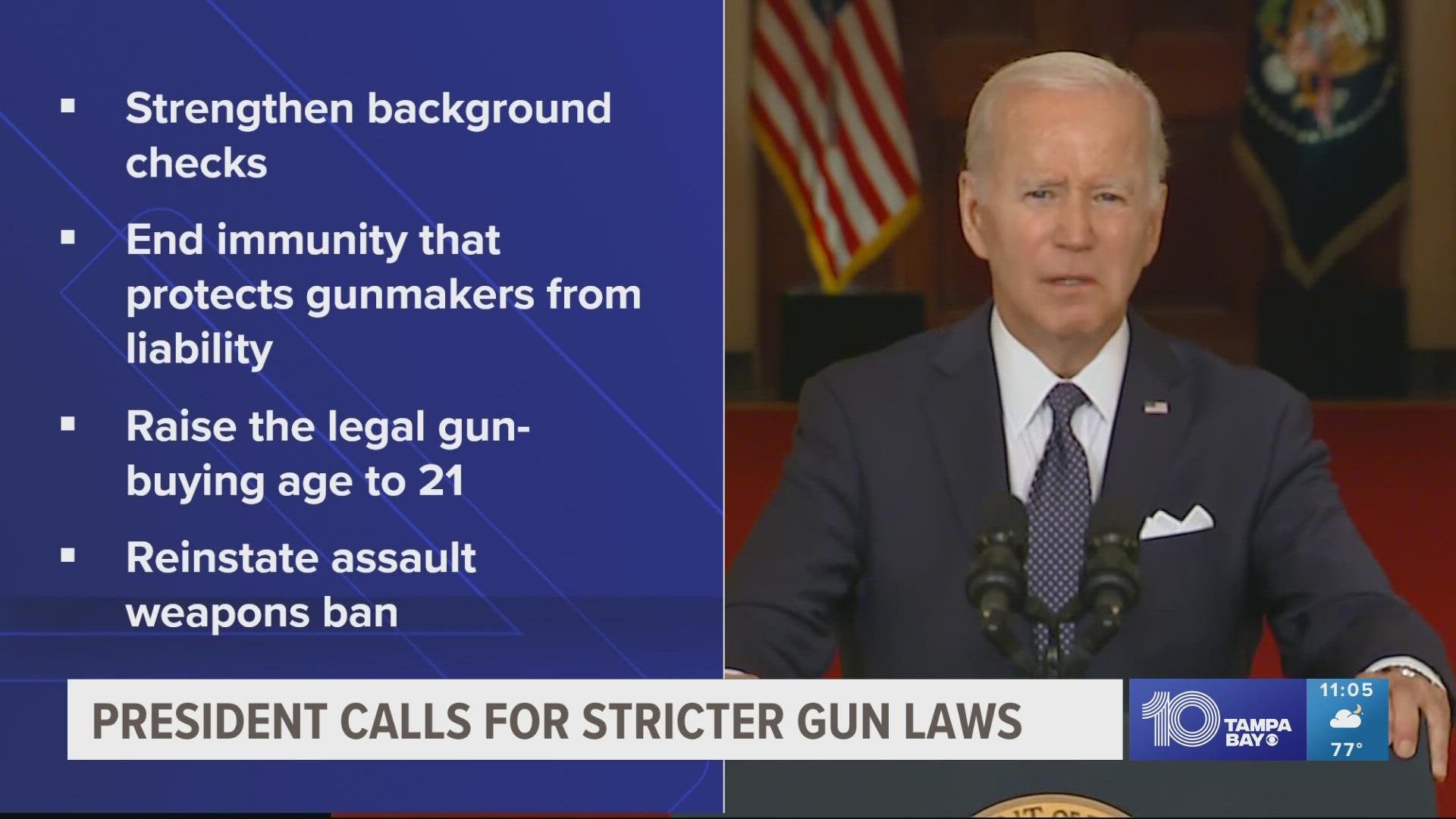 If legislators fail to act, Biden warned, voters should use their “outrage” to turn gun control into a central issue in November’s midterm elections.