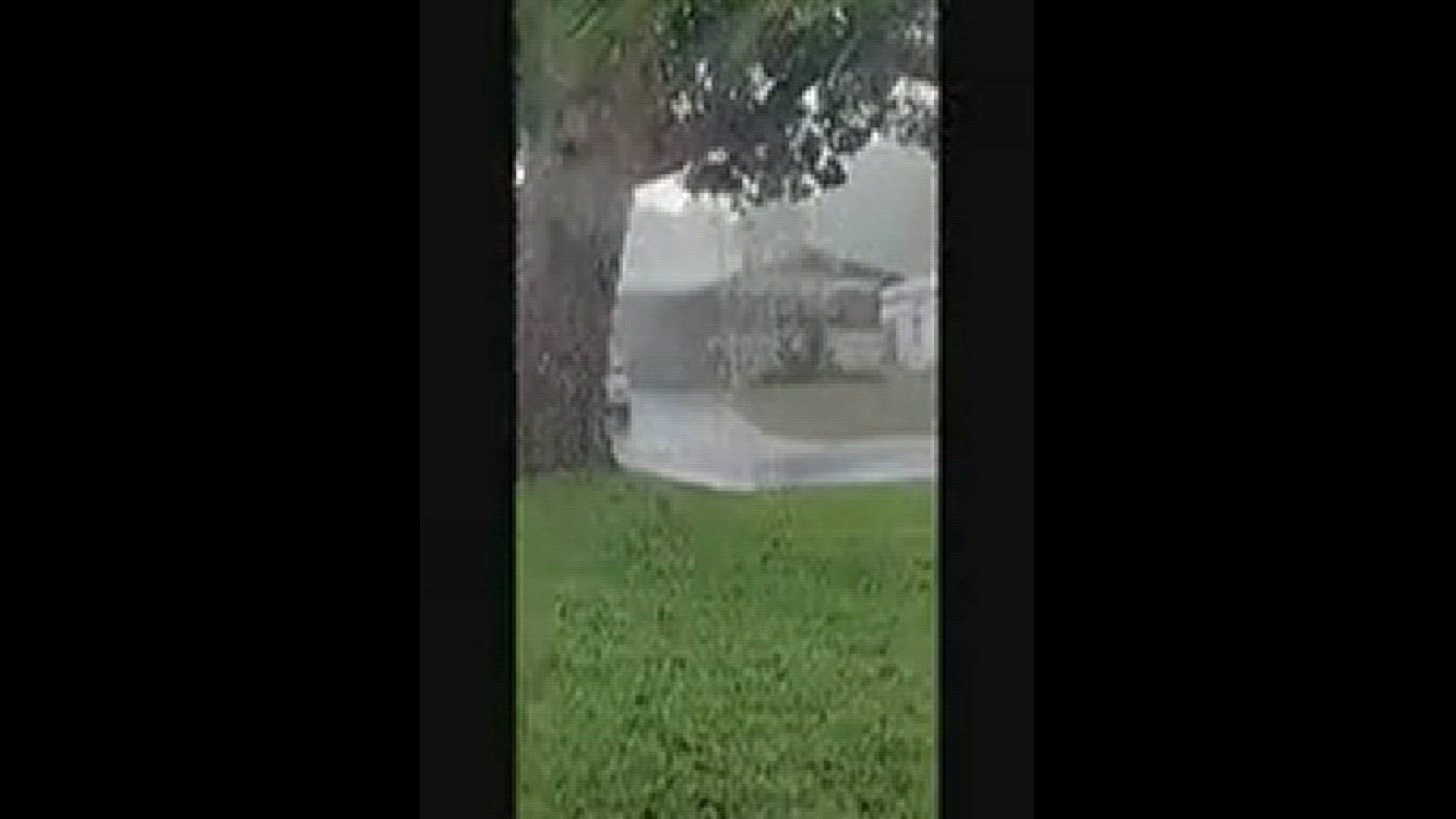 Small hails falls in the Disston Heights area.