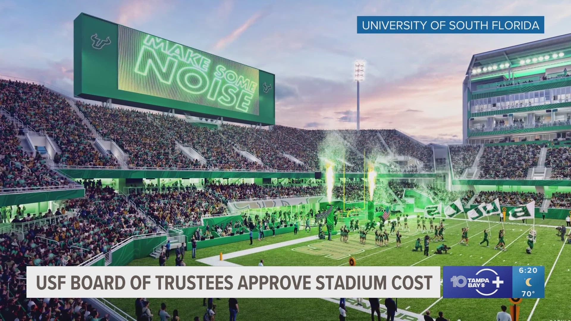 The board approved the project costing $348.5 million to open the stadium in fall 2027. 