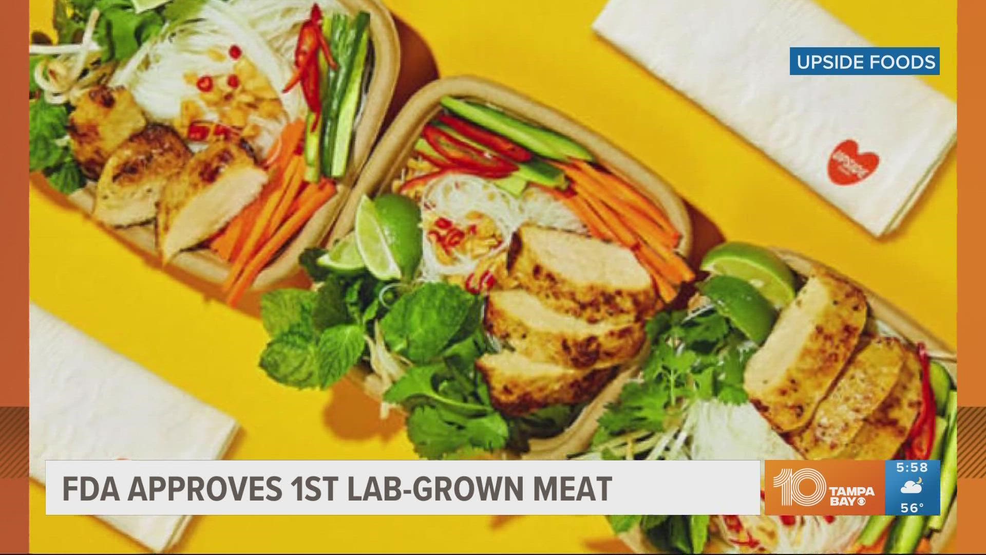 Producers say the use of lab-grown meat could cut down on greenhouse gases.