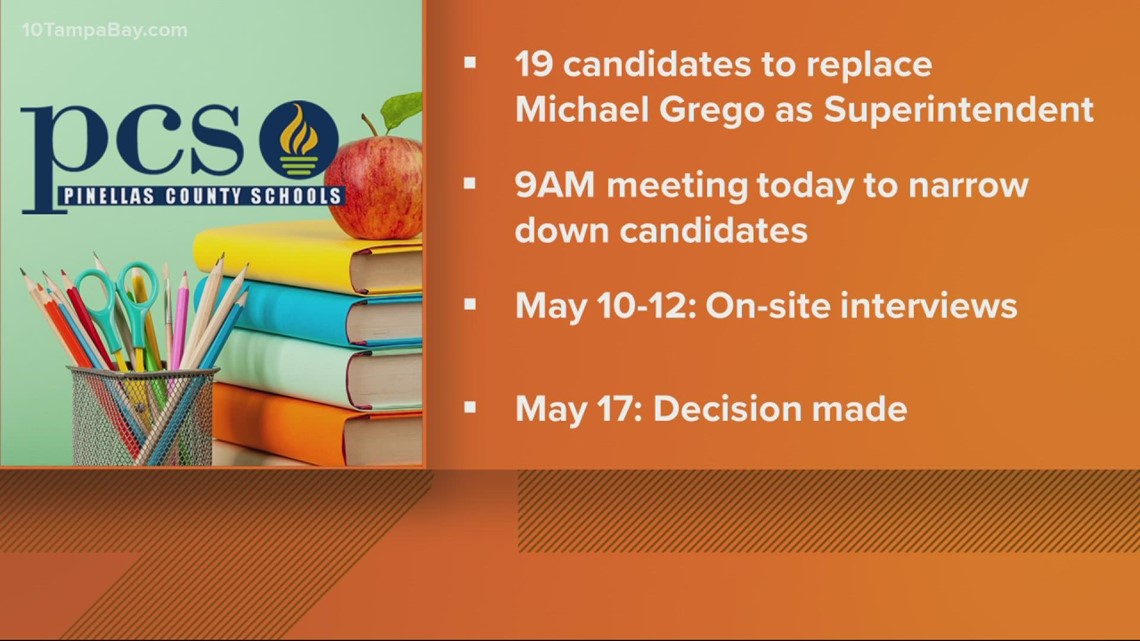 Pinellas County School Board to narrow down list of candidates for