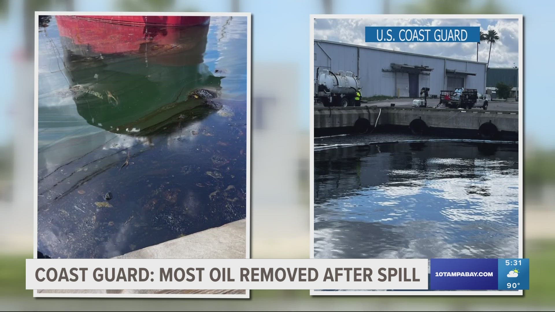 USCG officials said the spill was discovered Friday and teams swung into action. So far crews have removed more than 14,000 gallons of oil-water mixture.