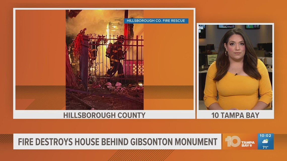 Fire destroys house behind Gibsonton monument