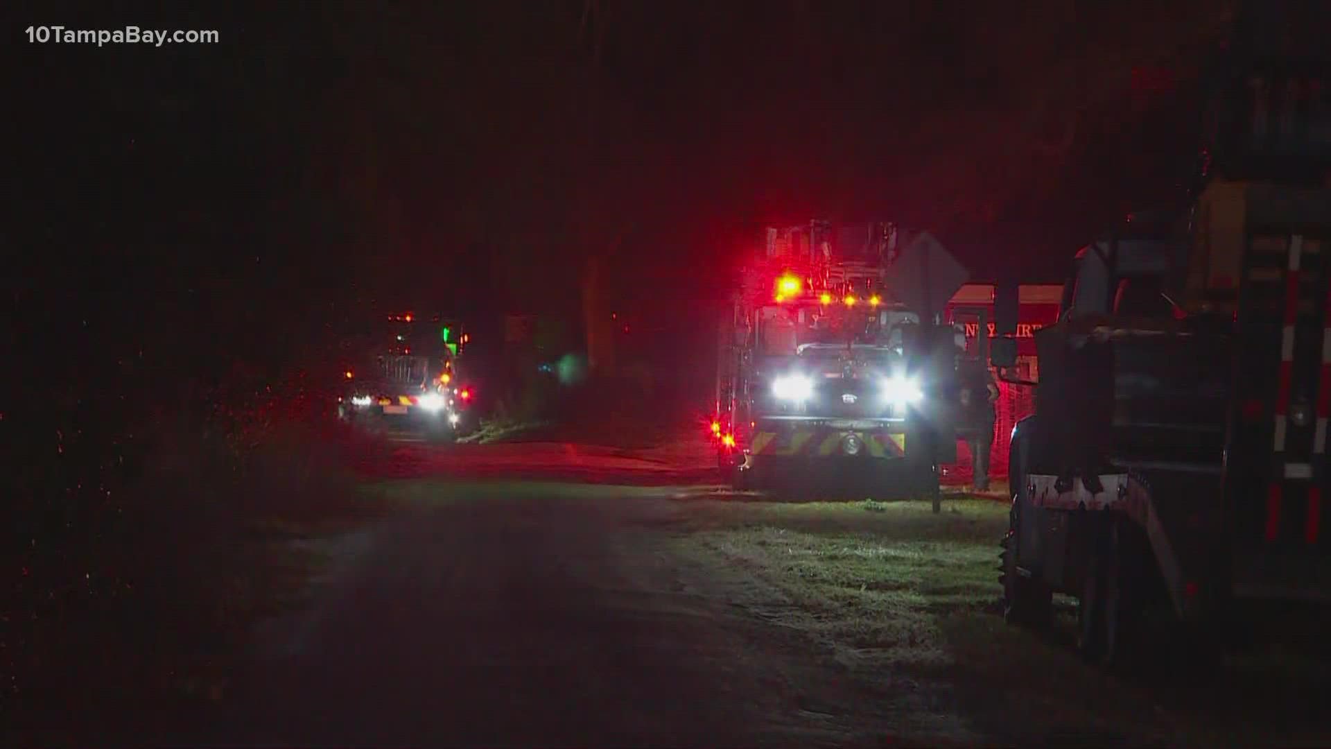 Firefighters and the Florida Forestry Service worked to protect homes in the area.