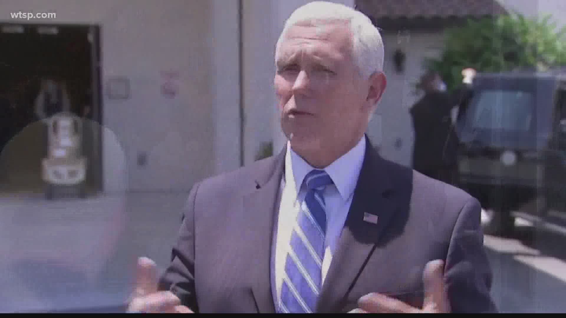 Pence visited a local nursing home before gathering with tourism leaders to discuss the future of Florida’s hospitality industry.