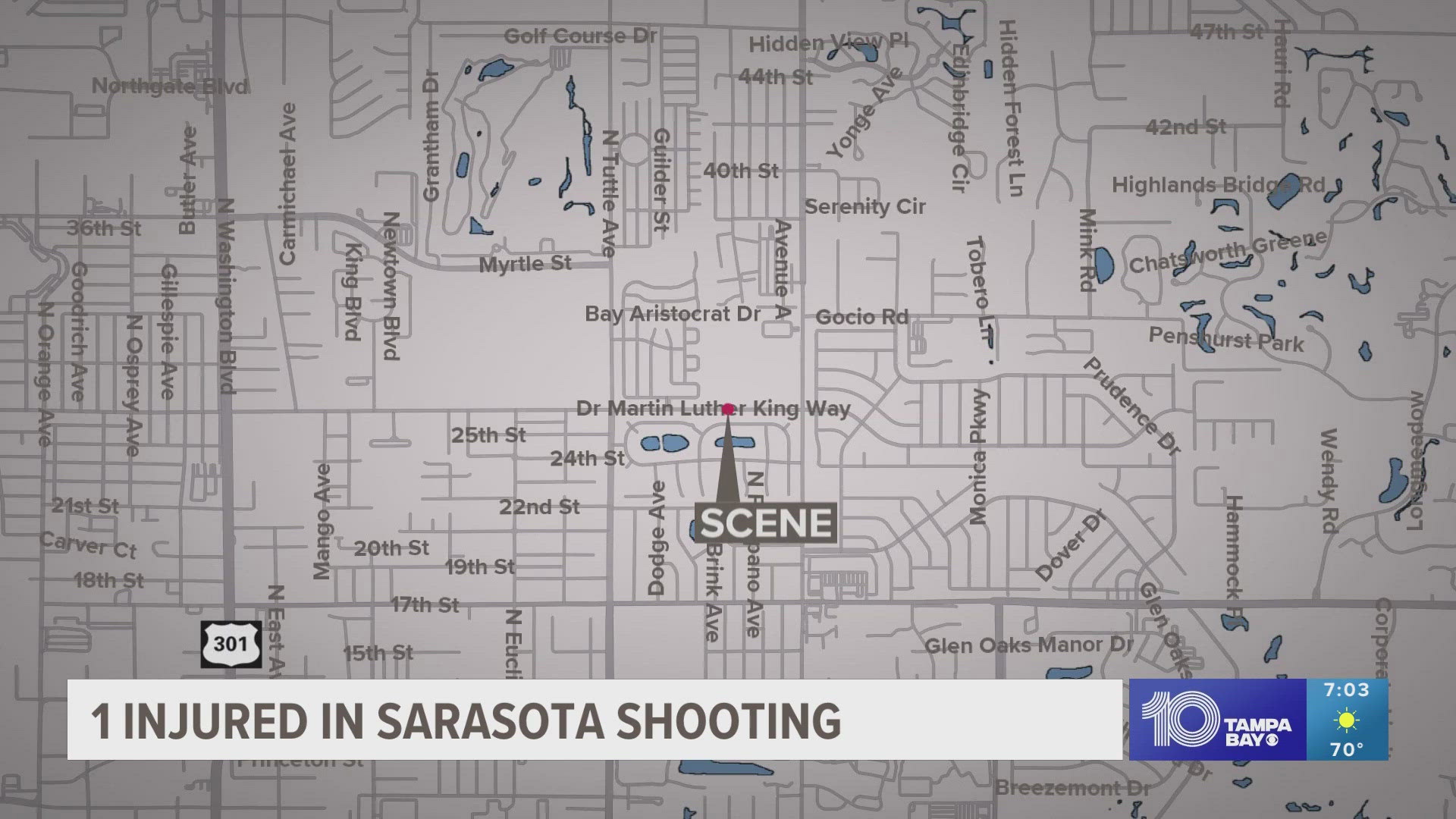 The shooting happened overnight near the intersection of Dr. Martin Luther King Jr. Way and Gillespie Avenue.