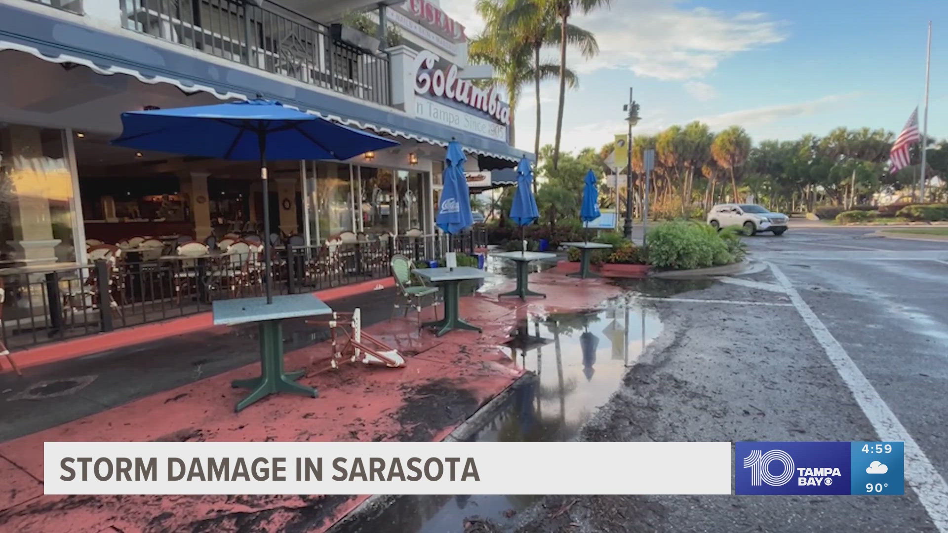 Sarasota saw record rainfall yesterday, and is recovering from damage today.