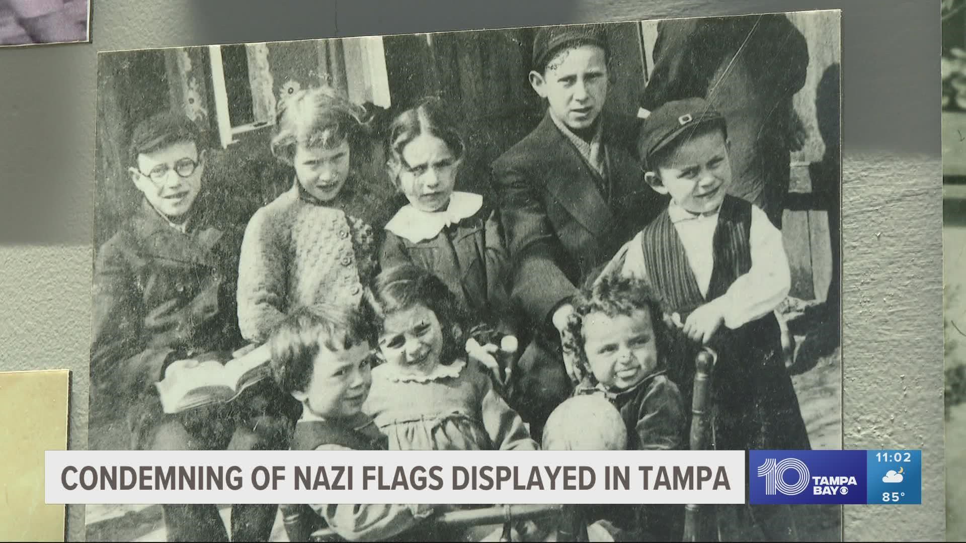 Pictures of demonstrators with antisemitic flags and symbols of hate were sent to the museum by people near the Tampa Convention Center.