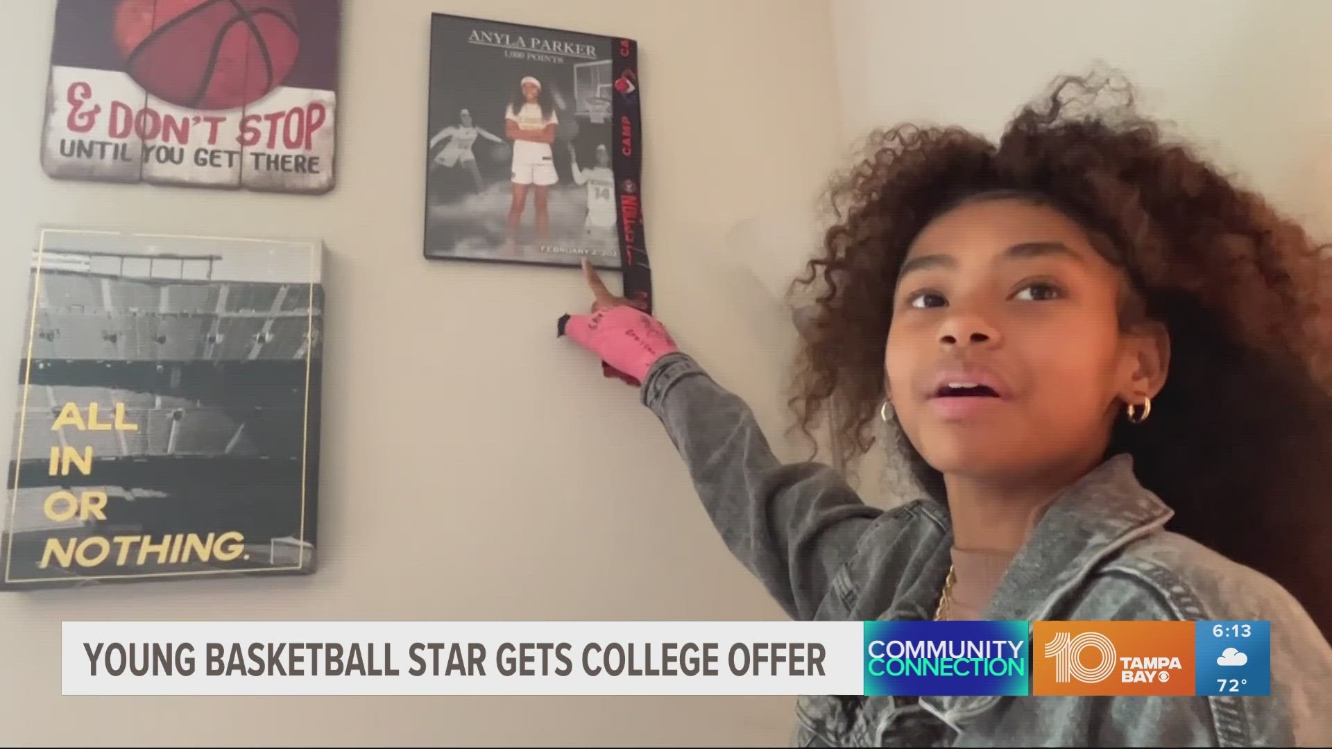 A 7th grade basketball star from the academy in Lakeland is already getting a college offer.